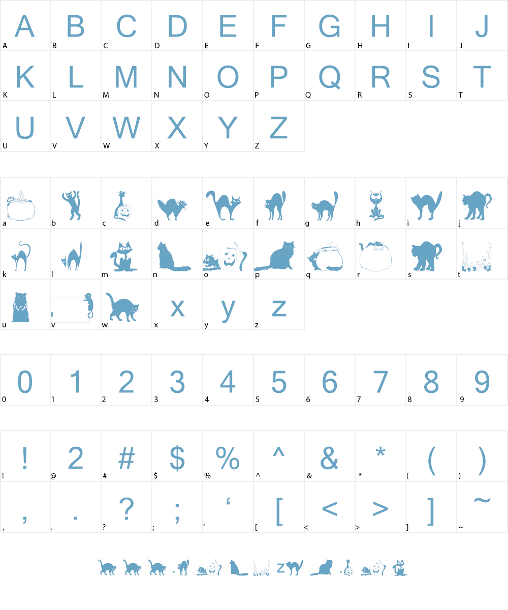 101! Black KatZ Font Character